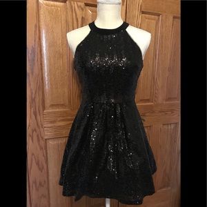 B. Darlin Short Sequin Halter Neck Cocktail Dress